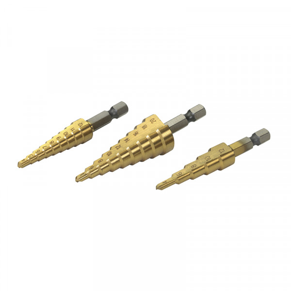 HSS-Stufenbohrer 3er-Set 4-20 mm BLANKO
