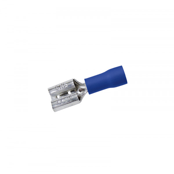 Flachsteckhülsen 0.8x6.35mm 50Stück Blau in Plastikbox BLANKO