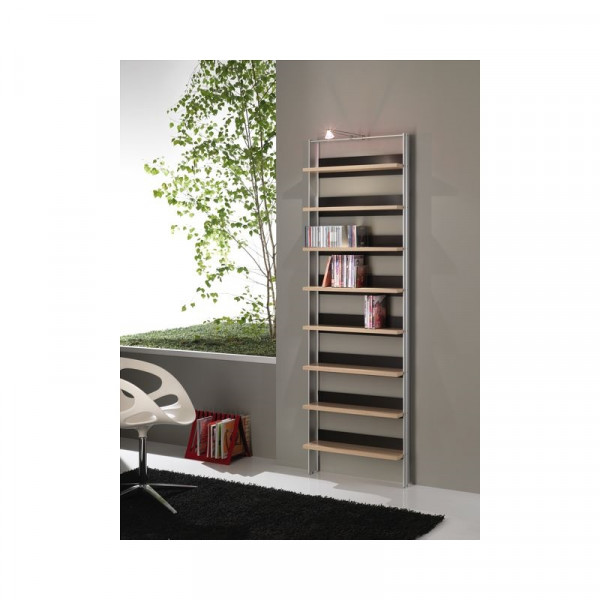 MusicTools CDVD Regal 8 Ebenen + Licht Höhe 199 cm / Breite 61,5 cm Eiche Weiss