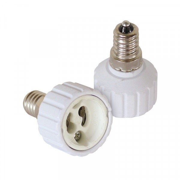 Leuchtmitteladapter E14-GU10 2er-Set BLANKO