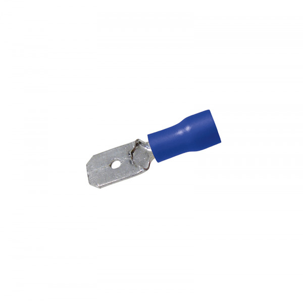 Flachstecker 0,8 x 6.35 mm 50 Stück Blau in Plastikbox BLANKO
