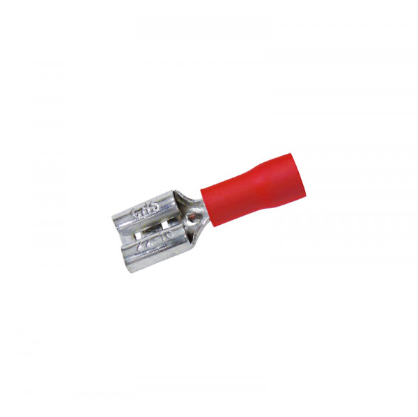 Flachsteckhülsen 0.8x6.35mm 50 Stück Rot in Plastikbox BLANKO