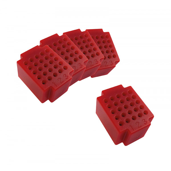Micro-Laborsteckb. 25 Kontakte rot 5er