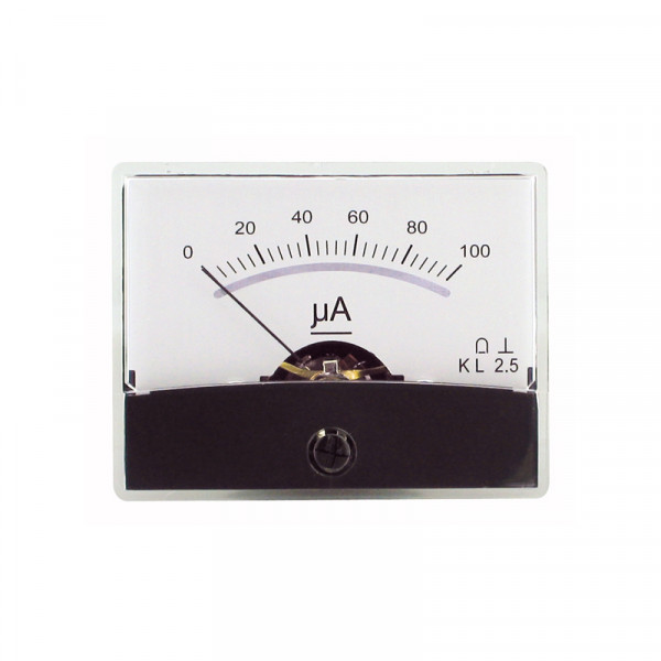 Drehspul-Einbauinstrument m.Spiegelskala 0-100uA DC BLANKO