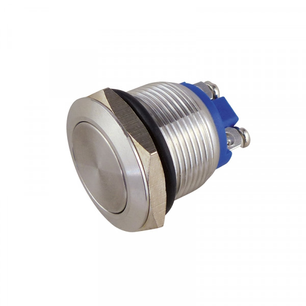Metalltaster 19 mm flach 1 x Schliesser Kopf bündig, flach BLANKO
