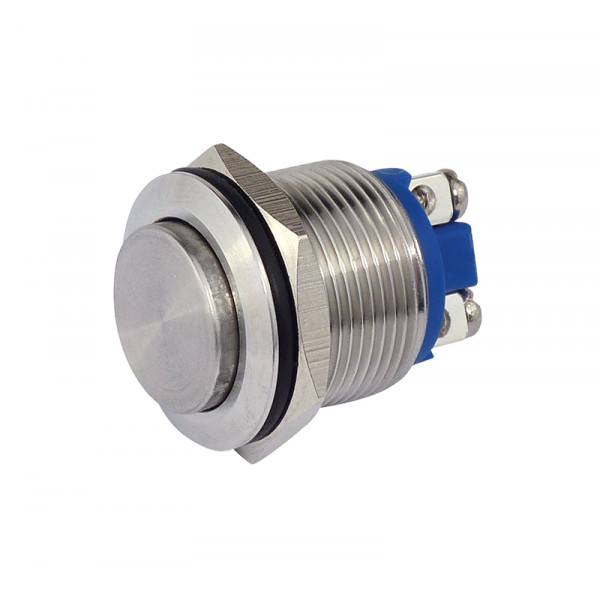 Metalltaster 19 mm 1 x Schliesser Kopf erhaben, flach BLANKO