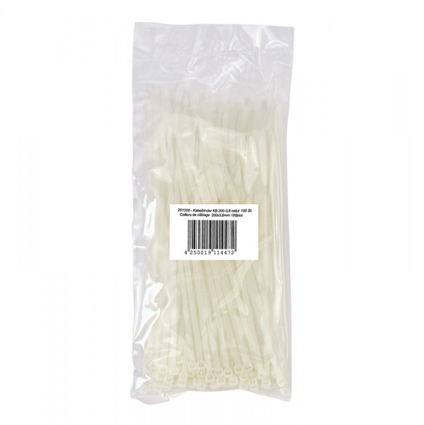 Kabelbinder 3,6mm natur 100 Stück BLANKO