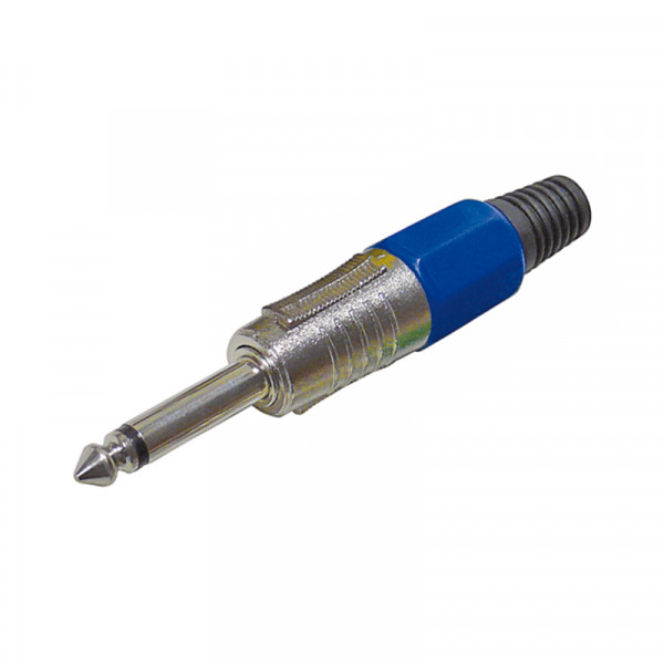 6,3mm Klinkenstecker Mono blau BLANKO
