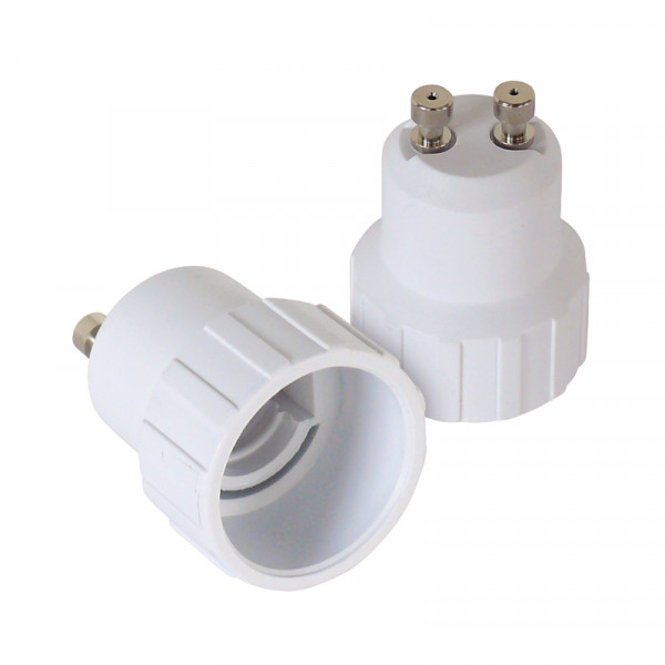Leuchtmitteladapter GU10-E14 2er-Set BLANKO