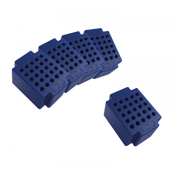 Micro-Laborsteckb. 25 Kontakte blau 5er