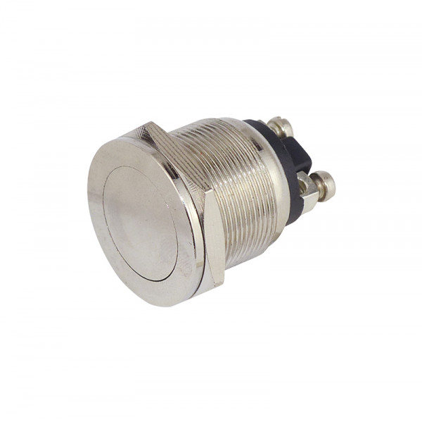 Vollmetalltaster mit Schraubösen 19 mm Schliesser, Kopf bündig, flach BLANKO