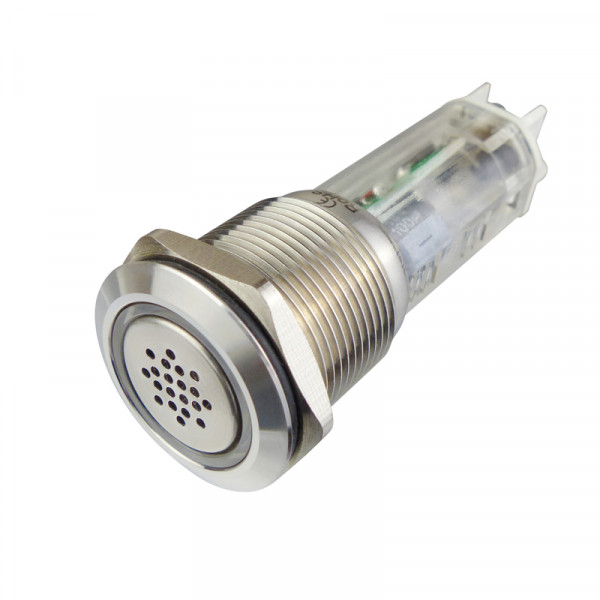 Metallbuzzer 19 mm mit LED BLANKO