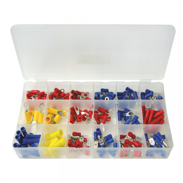 Kabelschuhe-Steckverbinder Sortiment 175 Teile in Plastikbox BLANKO