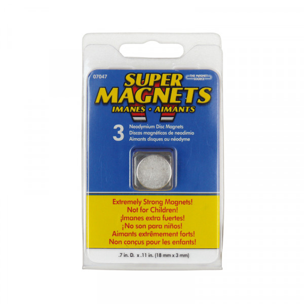 Neodymiummagnet-Set 3 Stück 18 x 3 mm BLANKO